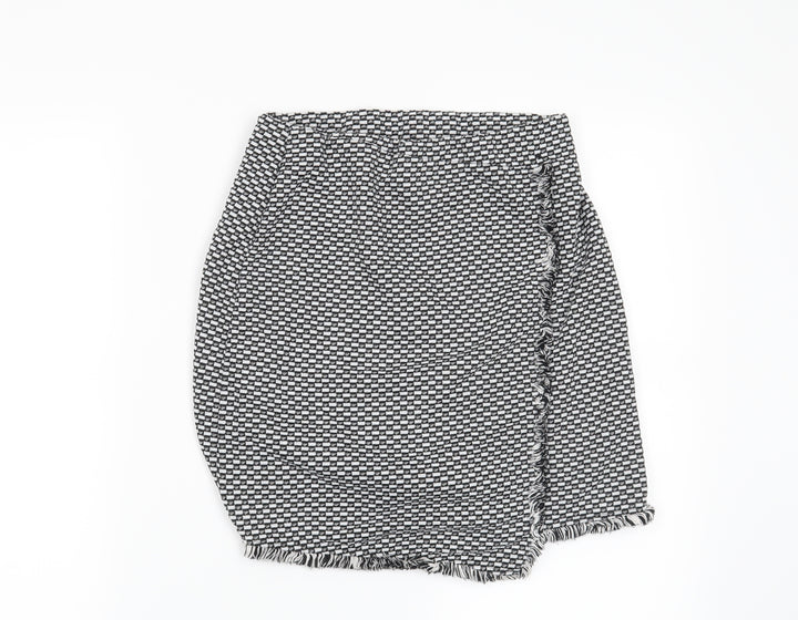 Atmosphere Womens Black Geometric Mini Skirt Size 8