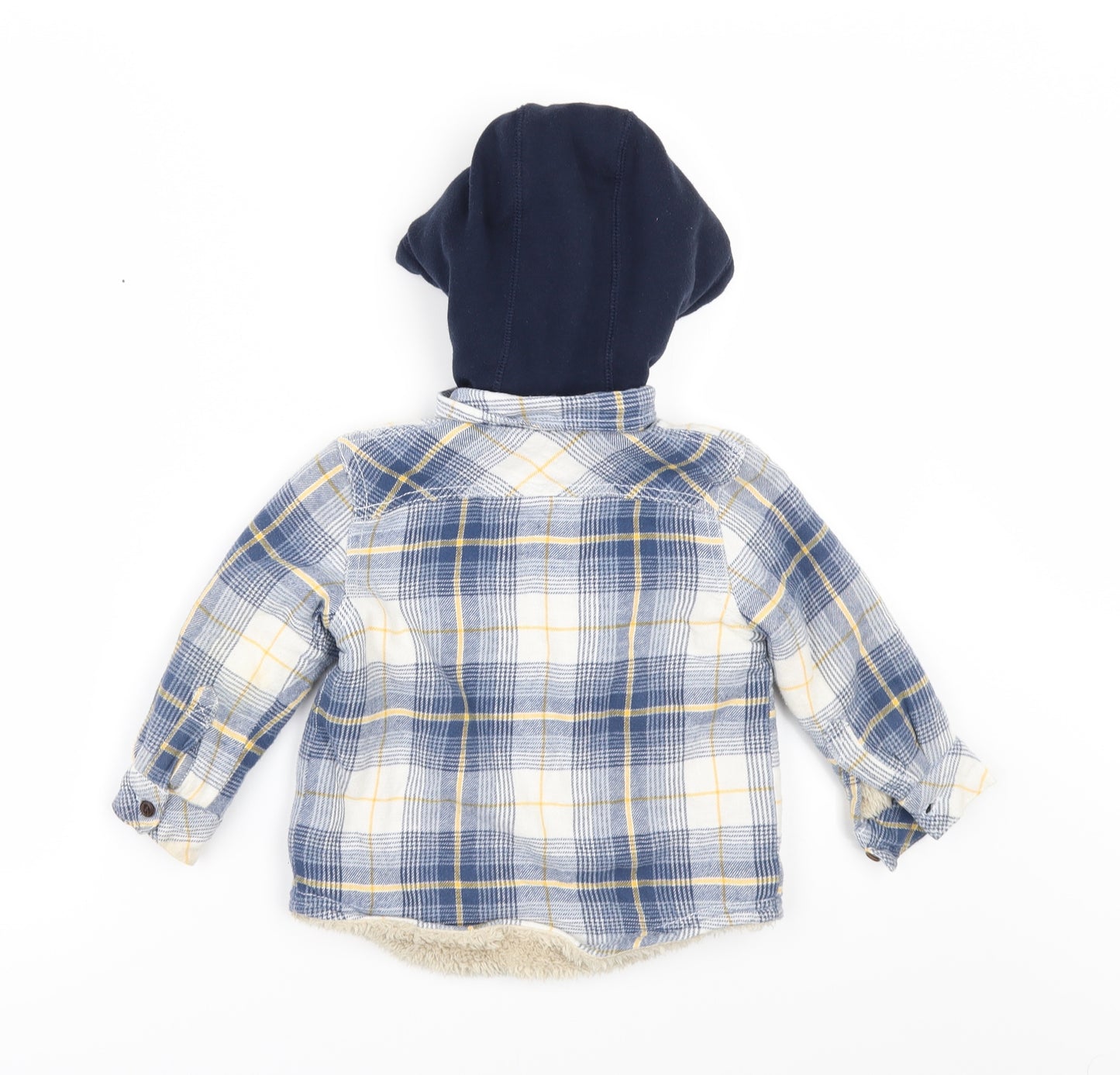 F&F Boys Black Check  Basic Button-Up Size 2-3 Years  - Fleece lined