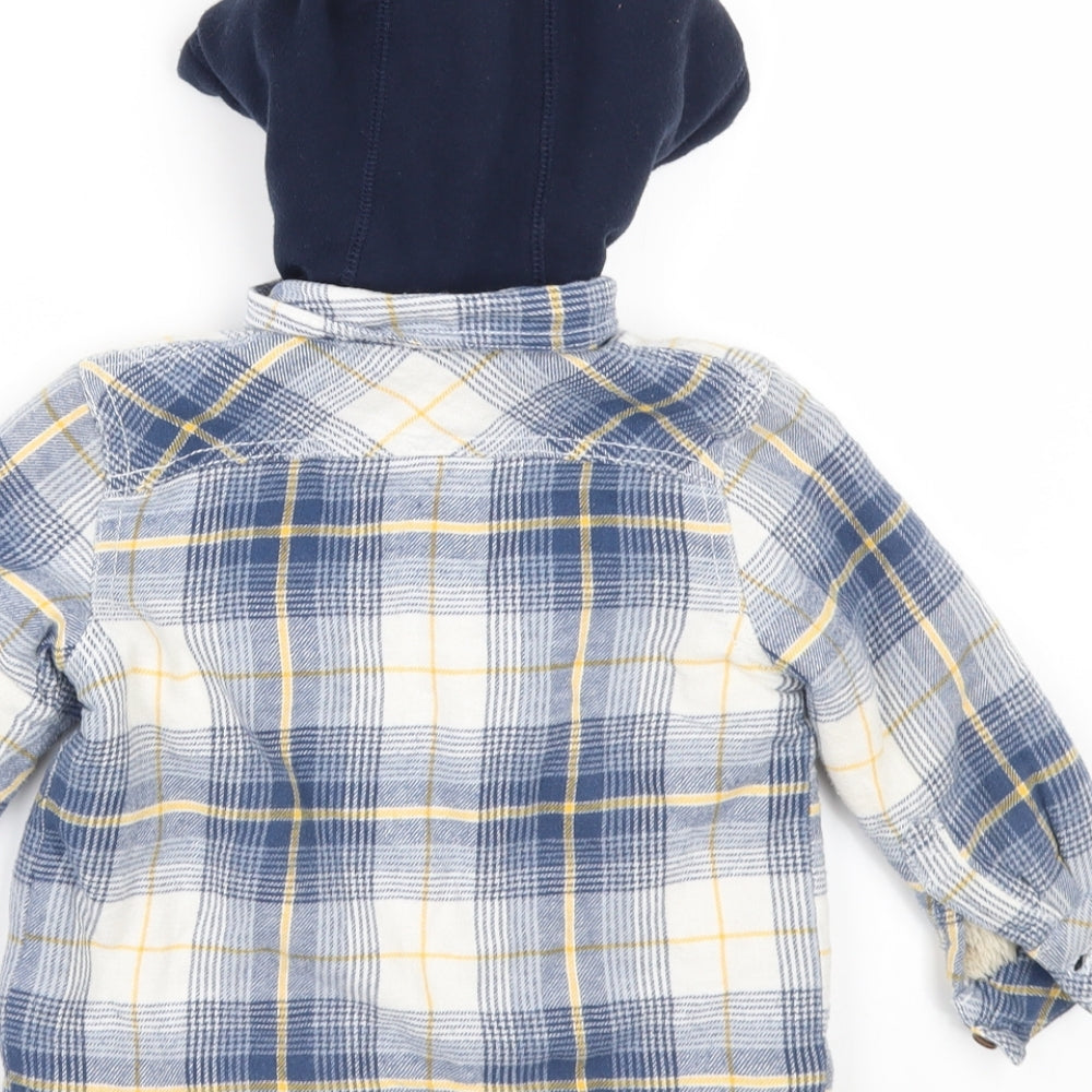 F&F Boys Black Check  Basic Button-Up Size 2-3 Years  - Fleece lined