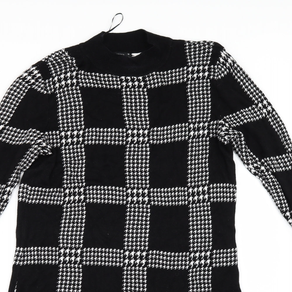 Papaya Womens Black Check  Jumper Dress  Size 16