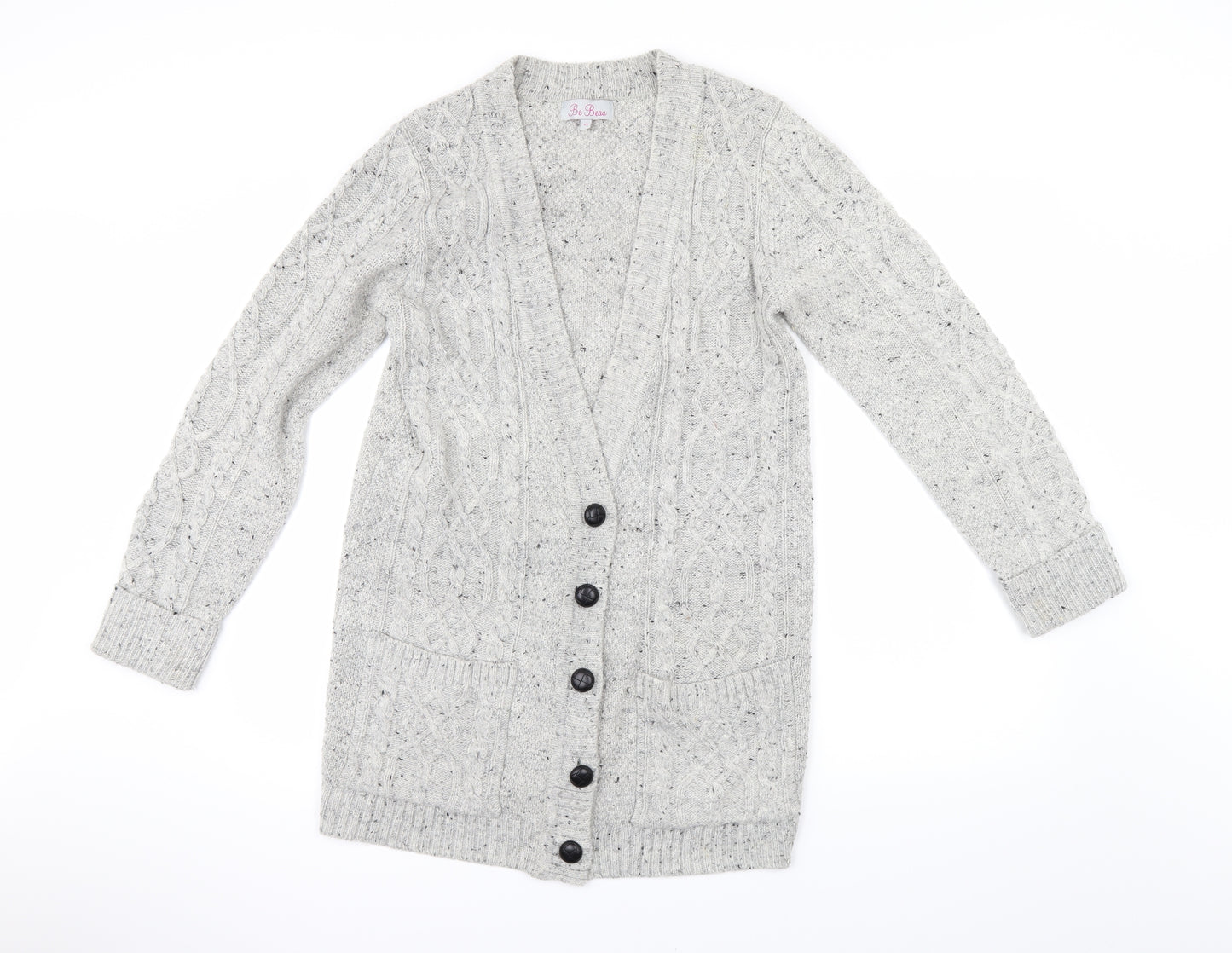 Be Beau Womens Grey   Cardigan Jumper Size 12