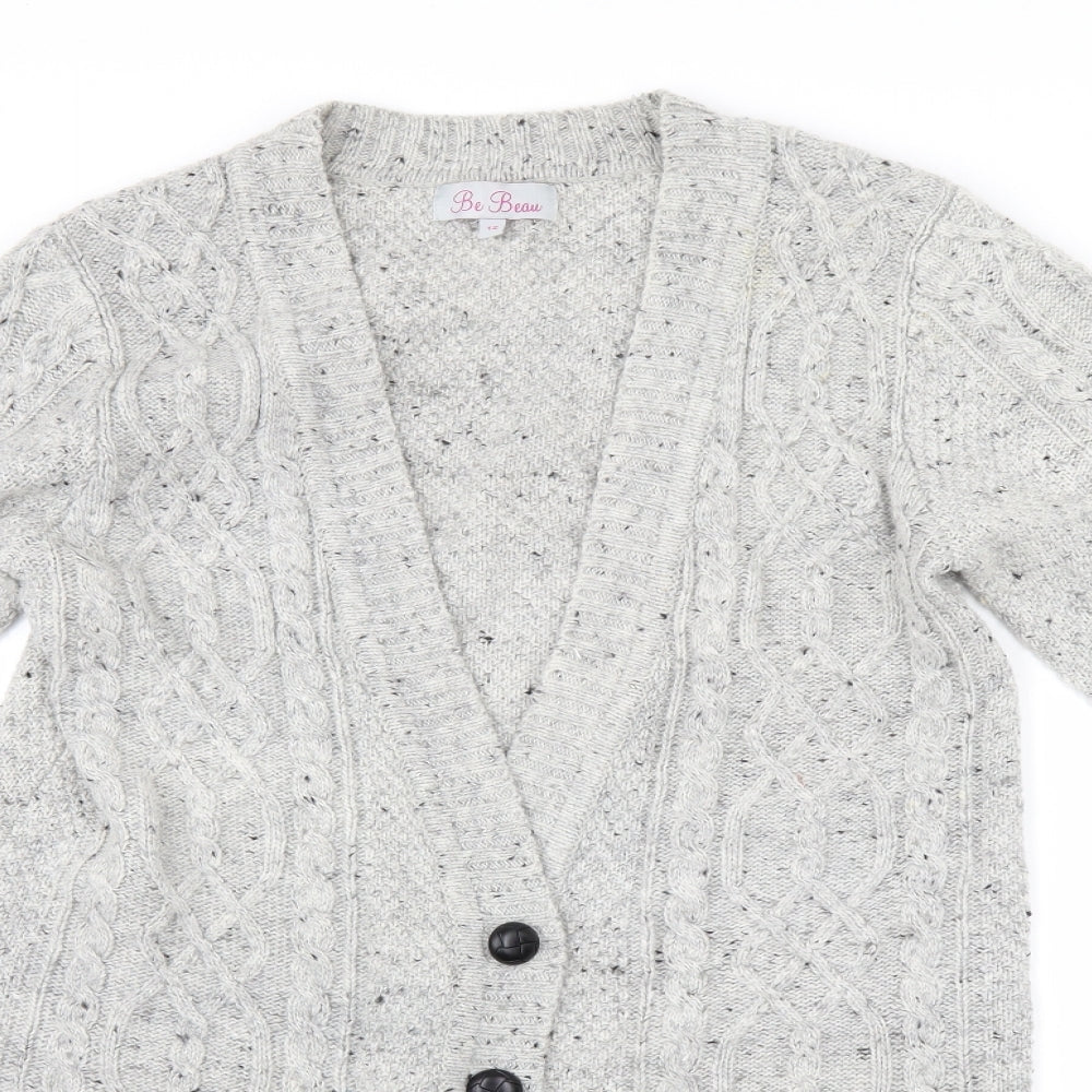 Be Beau Womens Grey   Cardigan Jumper Size 12