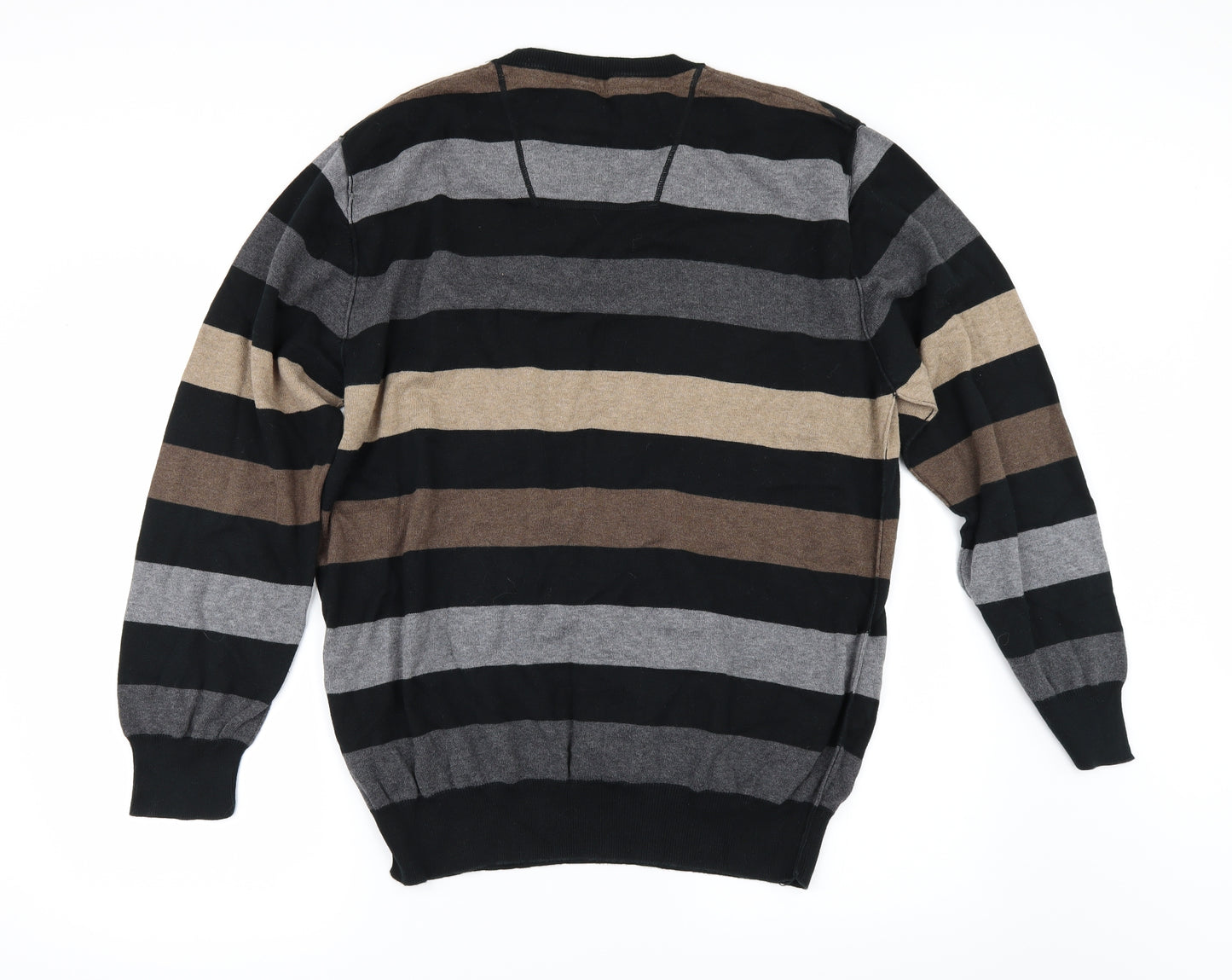 Debenhams Mens Black Striped  Pullover Jumper Size L