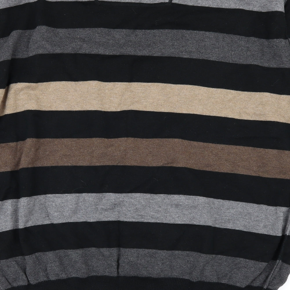 Debenhams Mens Black Striped  Pullover Jumper Size L