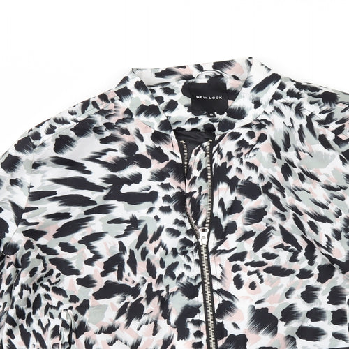 New Look Womens White Animal Print  Jacket  Size 12