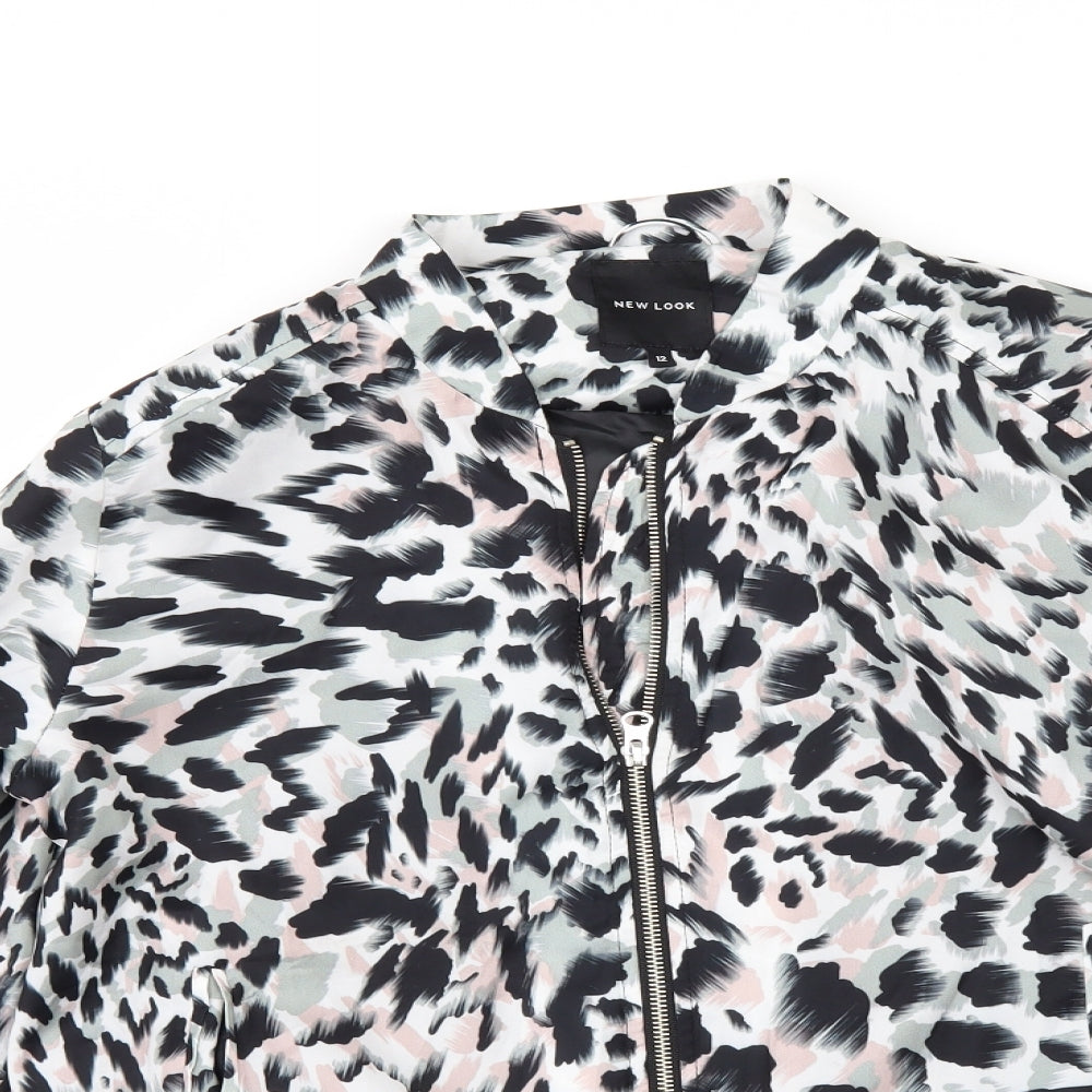 New Look Womens White Animal Print  Jacket  Size 12