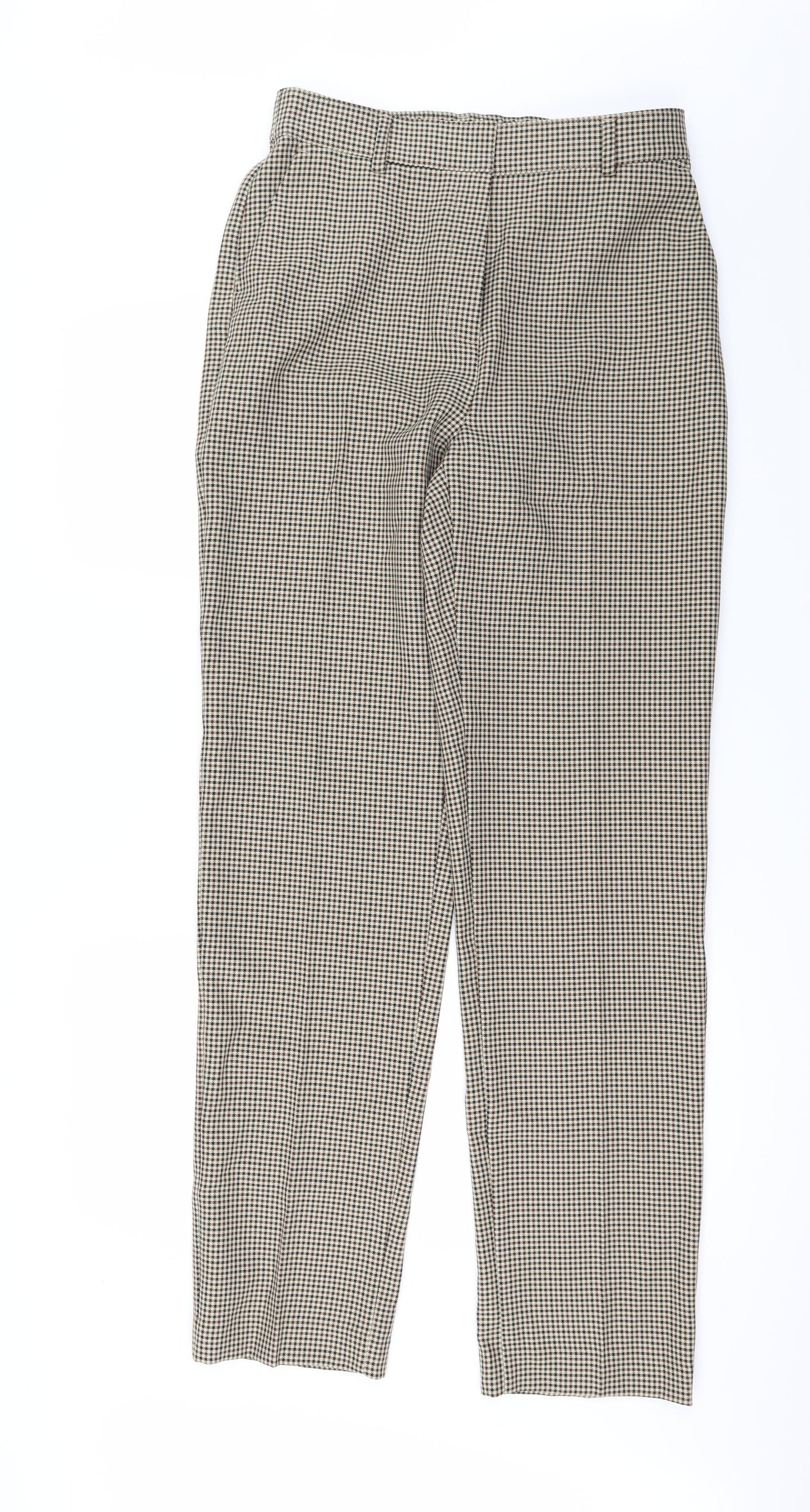 Marks and Spencer Womens Brown Check  Trousers  Size 10 L33 in