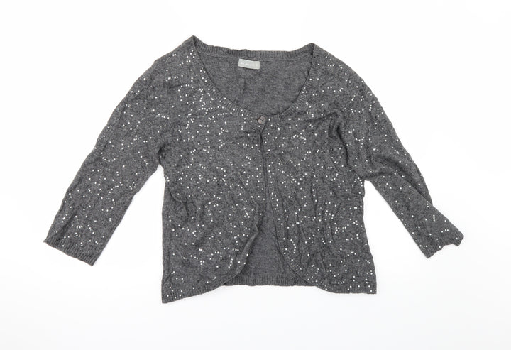 Per Una Womens Grey Cardigan Jumper Size 12