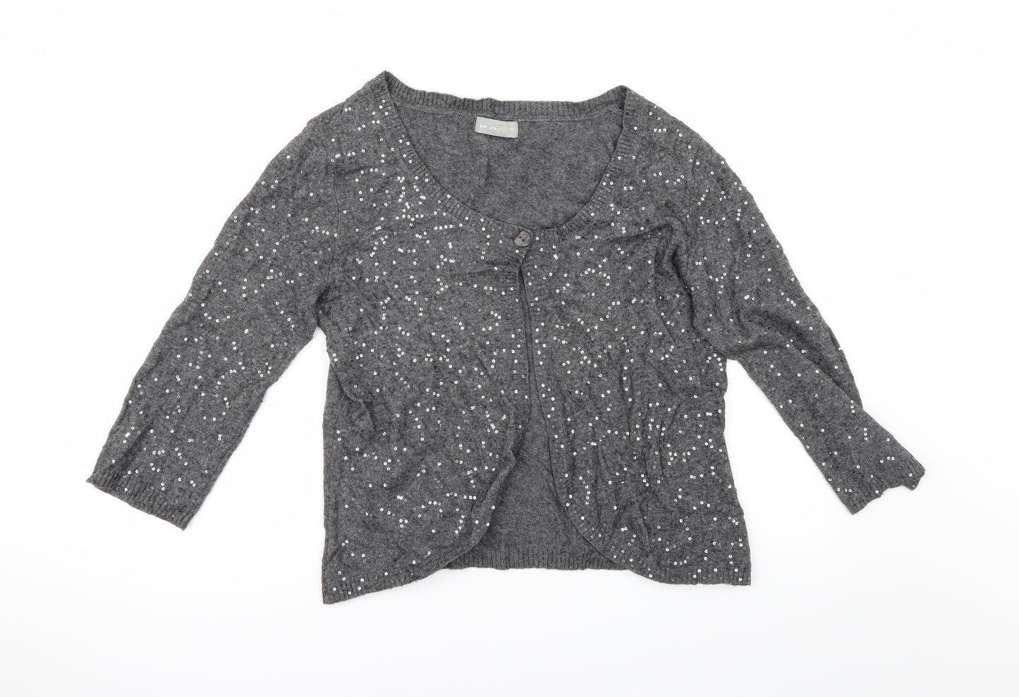 Per Una Womens Grey   Cardigan Jumper Size 12