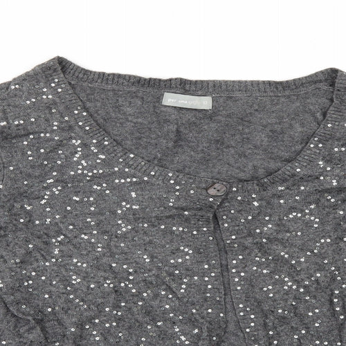 Per Una Womens Grey   Cardigan Jumper Size 12