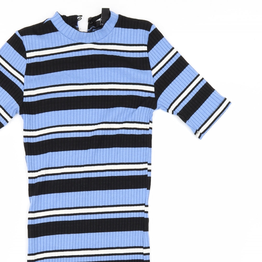 New Look Girls Beige Striped  T-Shirt Dress  Size 10 Years