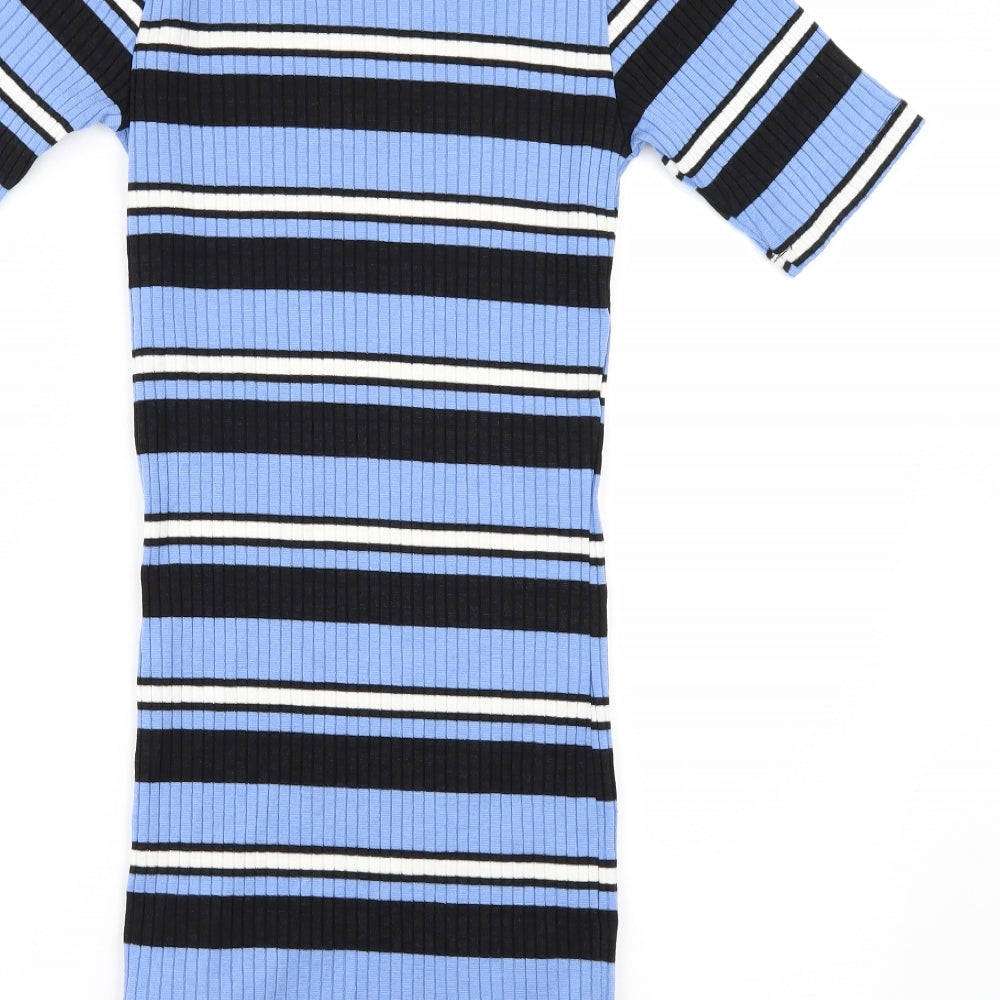 New Look Girls Beige Striped  T-Shirt Dress  Size 10 Years