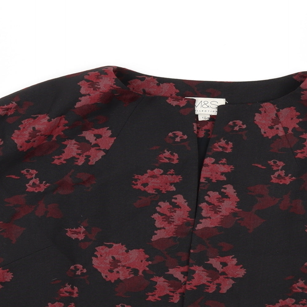 Marks and Spencer Womens Black Floral  Jacket  Size 12