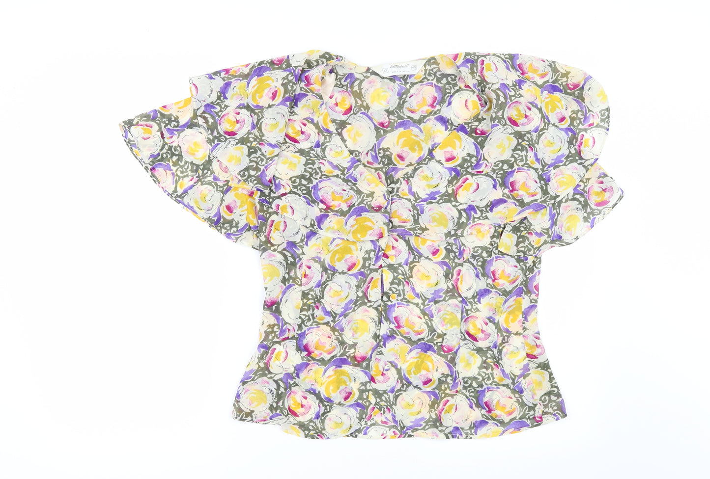 Marks and Spencer Womens Multicoloured Floral  Basic Button-Up Size 12