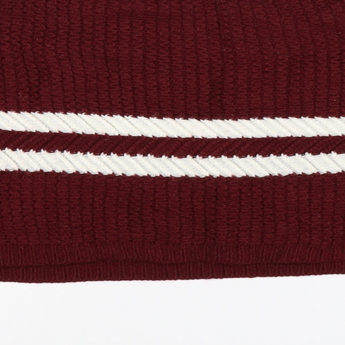 Preworn Womens Brown Striped Knit Pullover Jumper Size L  - Cropped