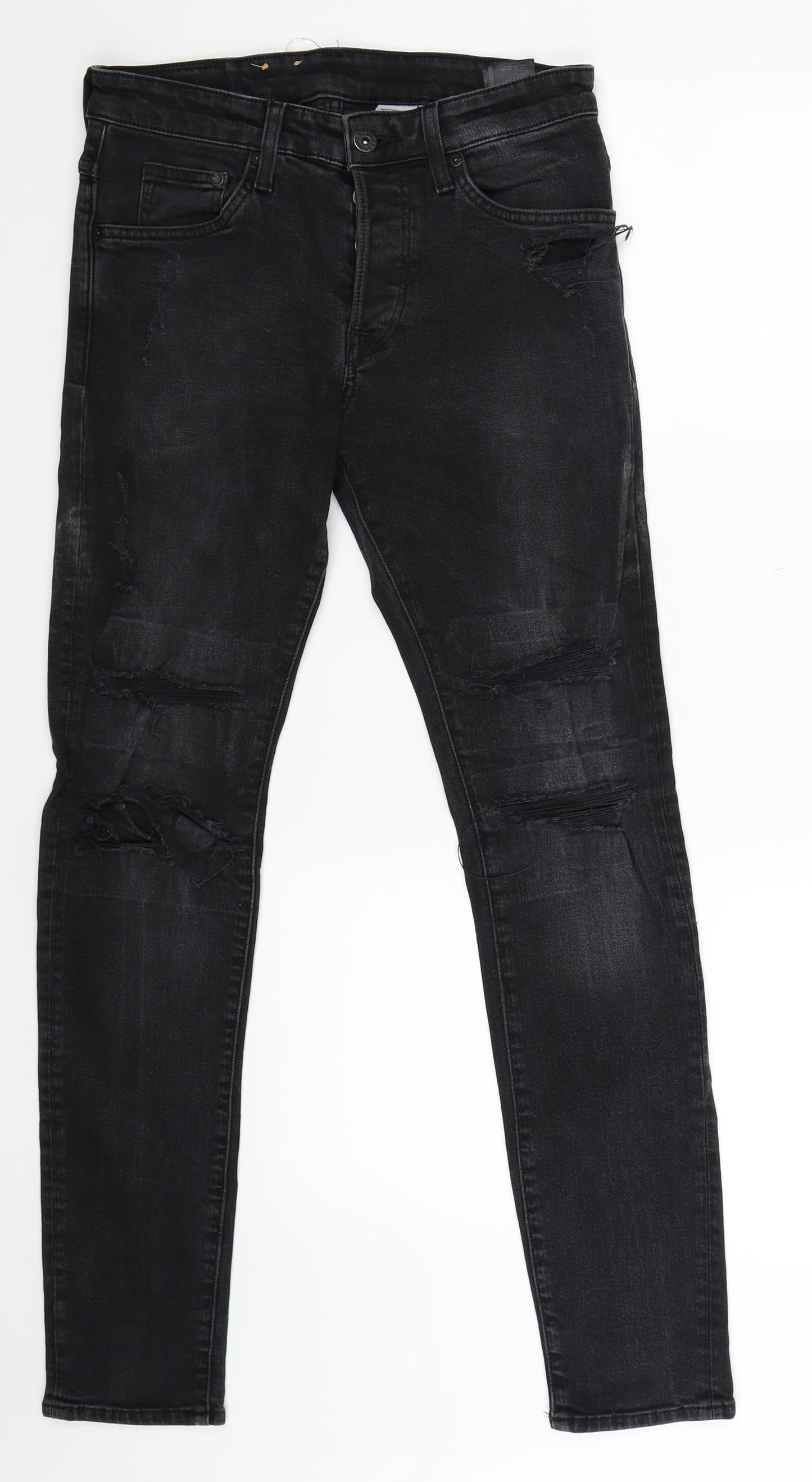 H&M Mens Black  Denim Skinny Jeans Size 30 L32 in