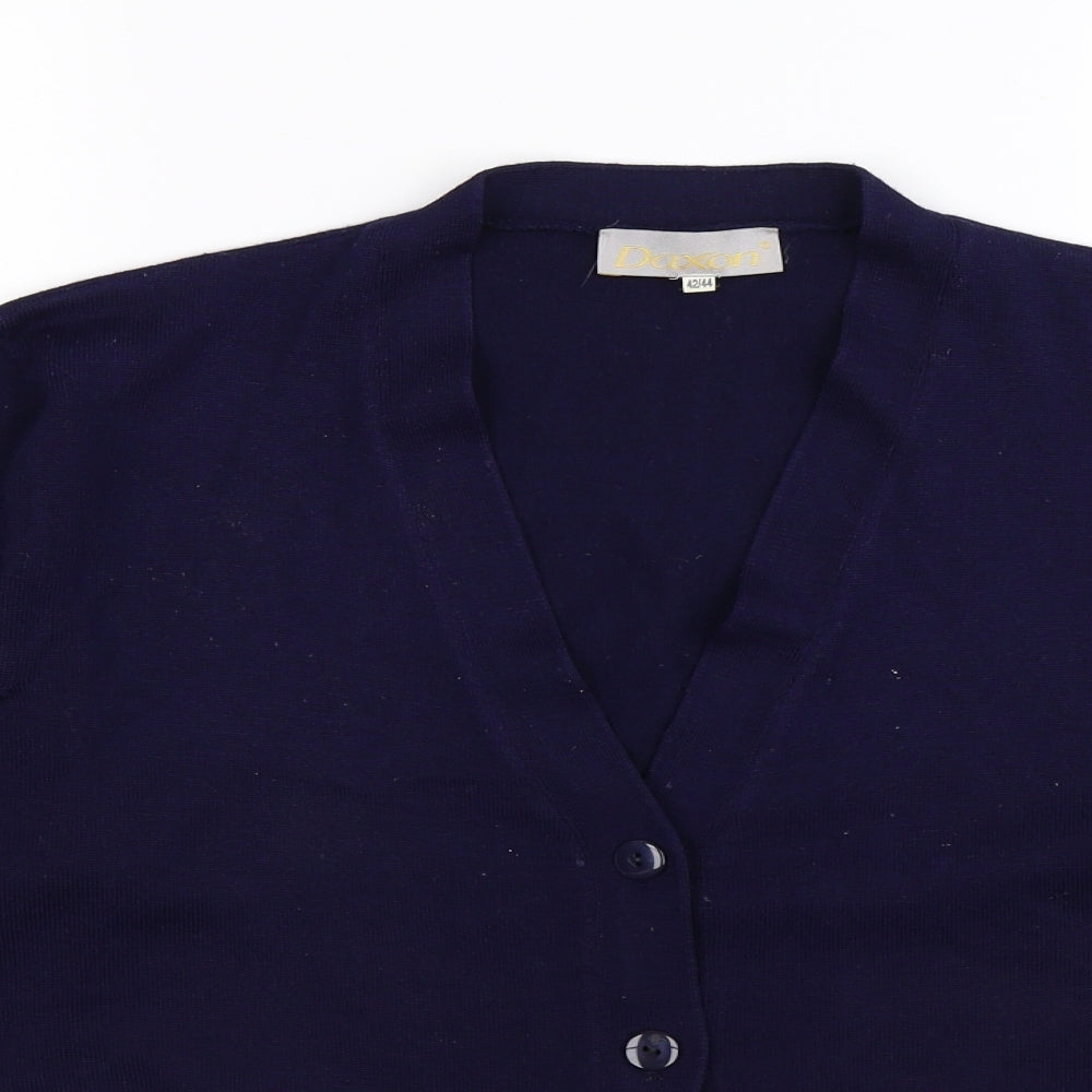 Daxon Womens Blue  Knit Cardigan Jumper Size 16