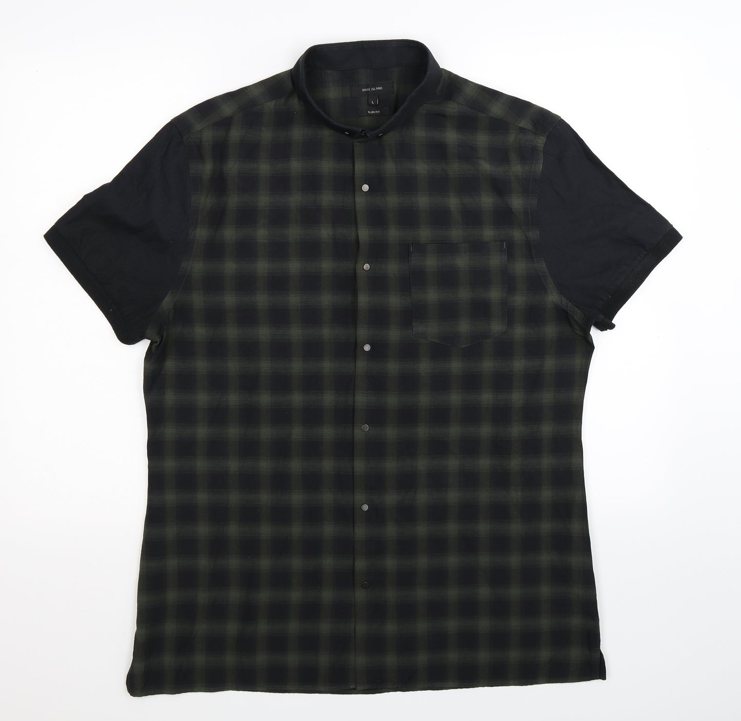 River Island Mens Multicoloured Check   Button-Up Size L