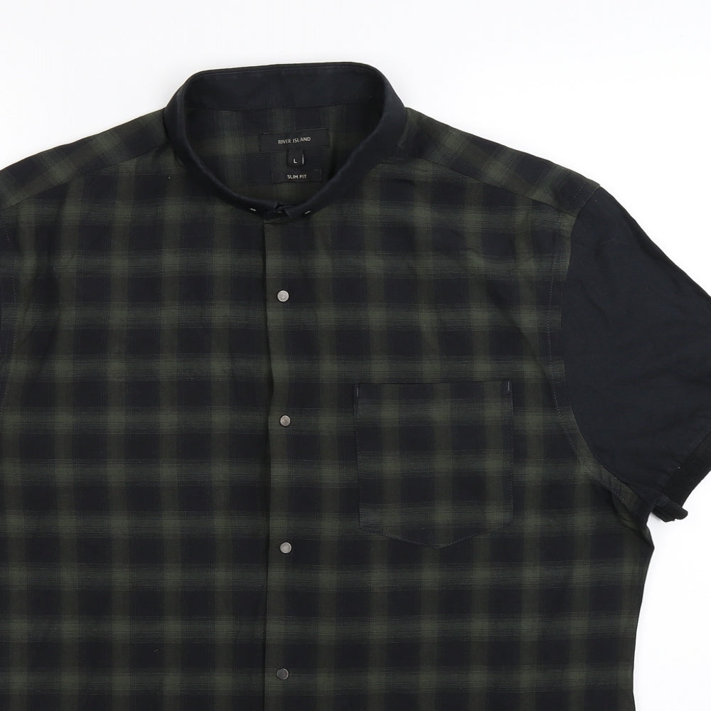 River Island Mens Multicoloured Check   Button-Up Size L