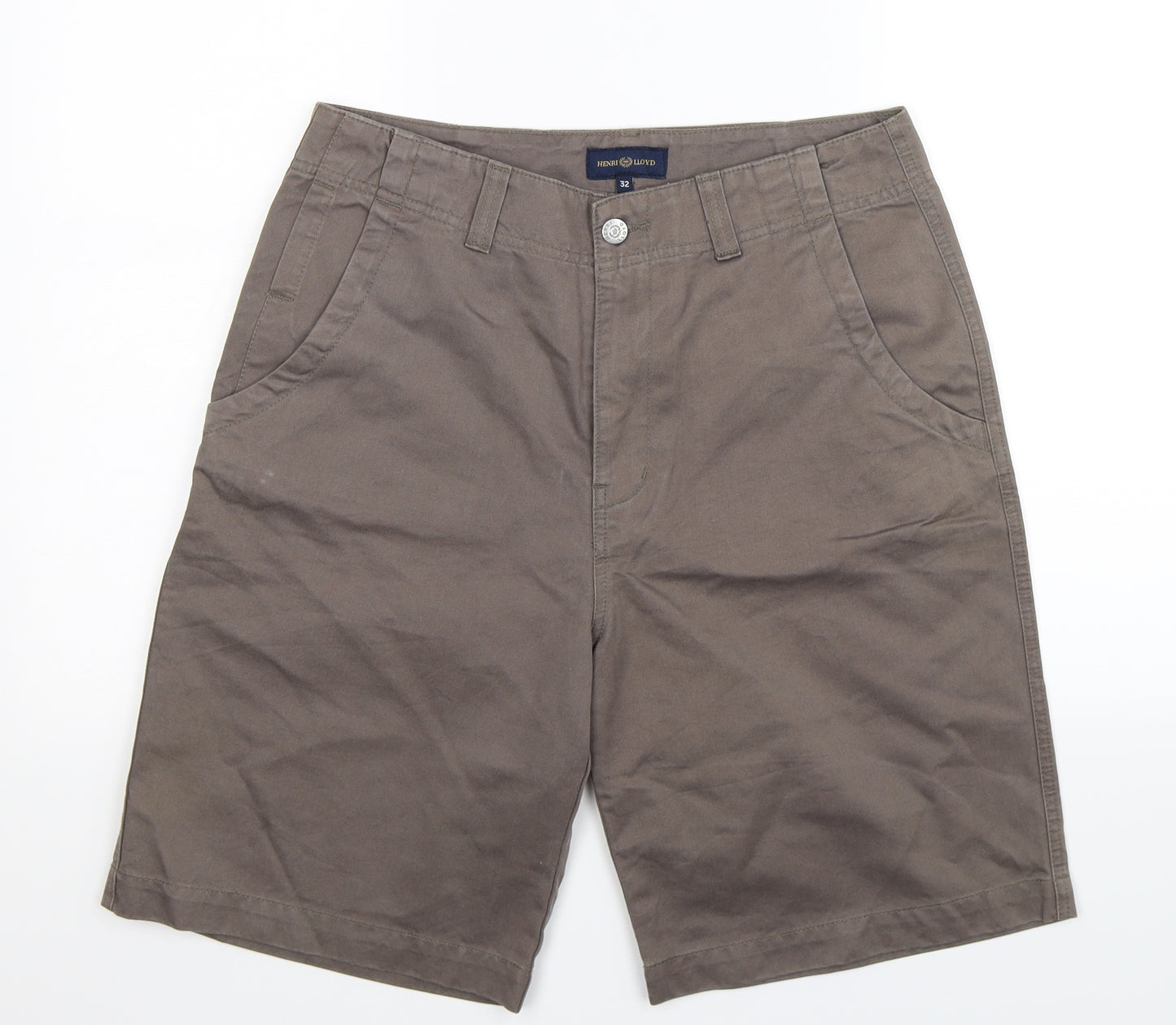 Henri Lloyd Mens Grey  Denim Bermuda Shorts Size 32