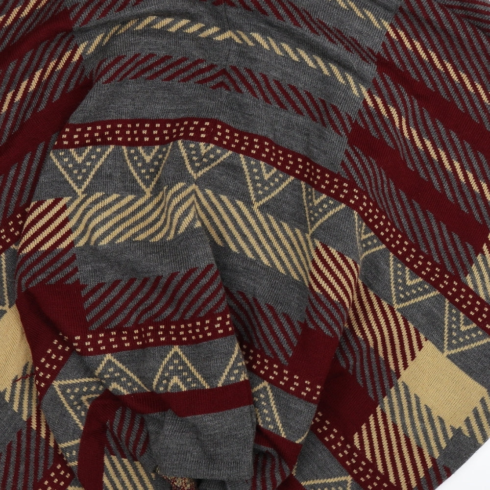 Atmosphere Womens Multicoloured Geometric Knit Cape Jumper Size S  - Oversized