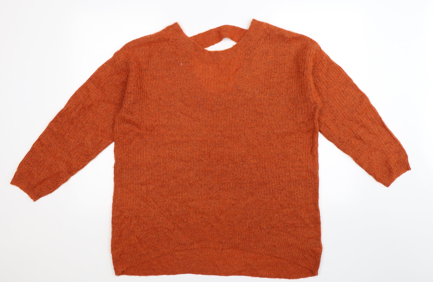 TU Womens Orange  Knit Pullover Jumper Size 16  - Oversized