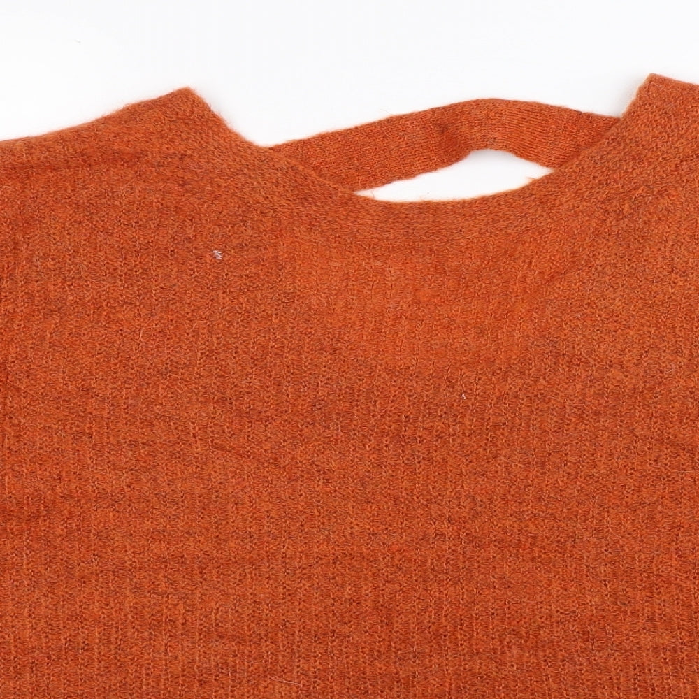 TU Womens Orange  Knit Pullover Jumper Size 16  - Oversized