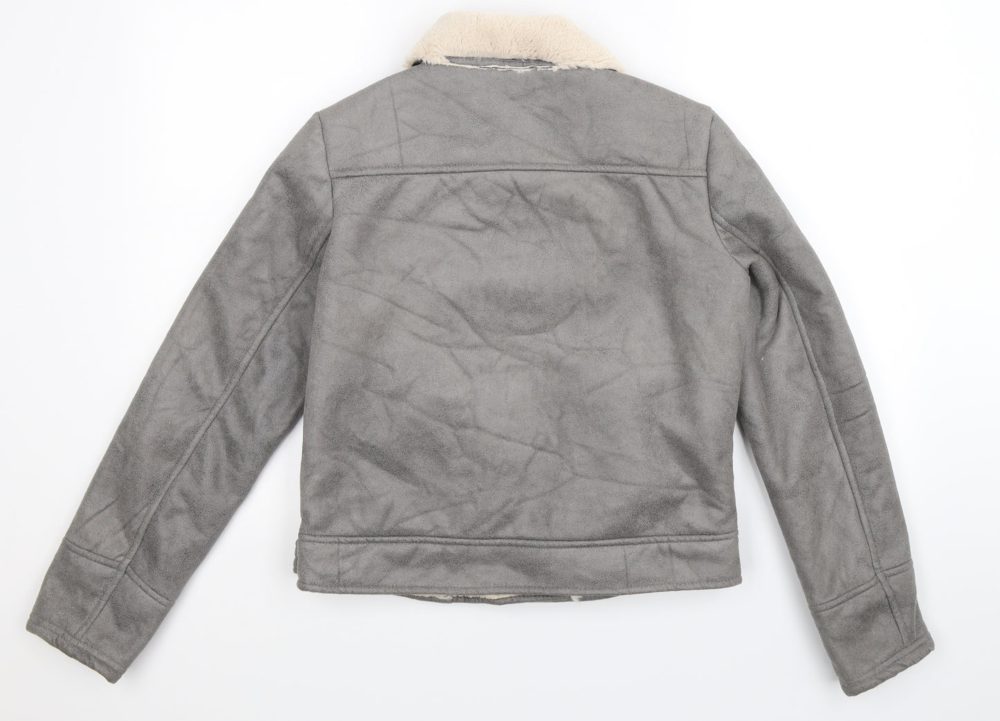 Onko Womens Grey   Jacket  Size 10  - Faux Leather