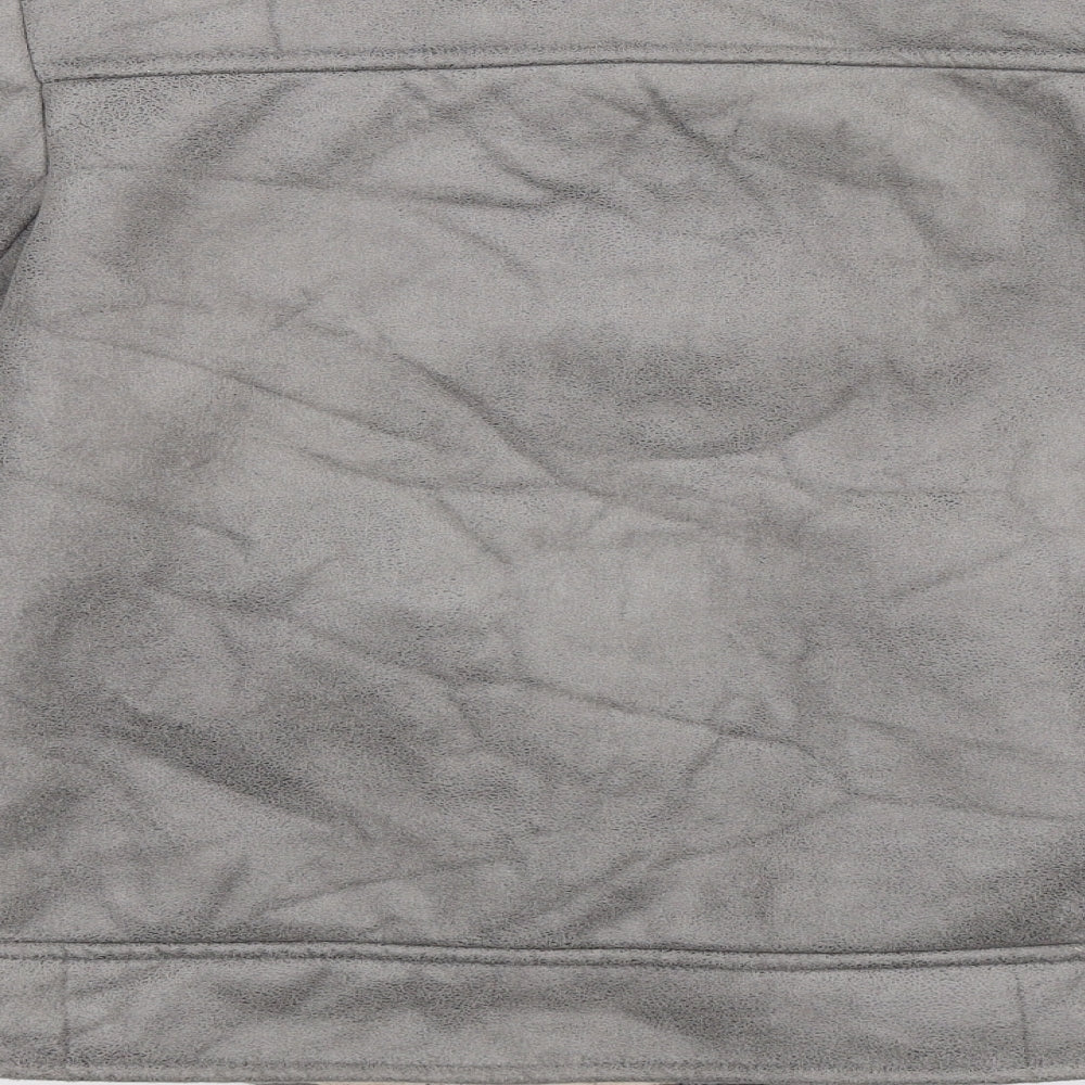 Onko Womens Grey   Jacket  Size 10  - Faux Leather