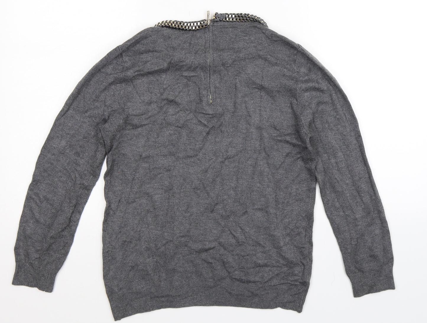 Zara Womens Grey  Knit Pullover Jumper Size M