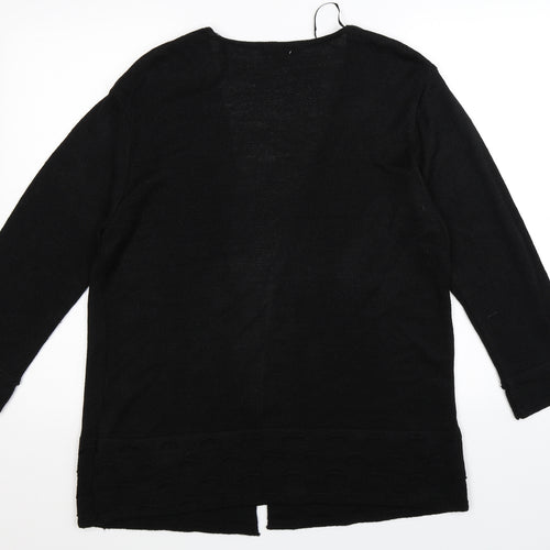 Elite Collection Womens Black  Knit Cardigan Jumper Size XL