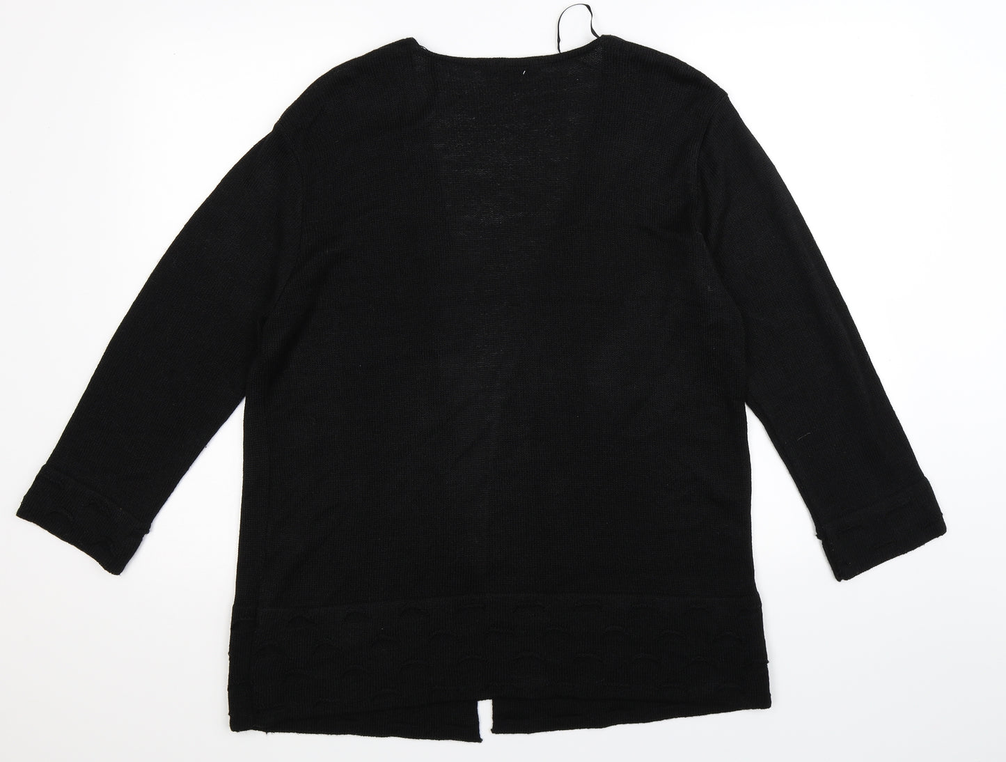 Elite Collection Womens Black  Knit Cardigan Jumper Size XL