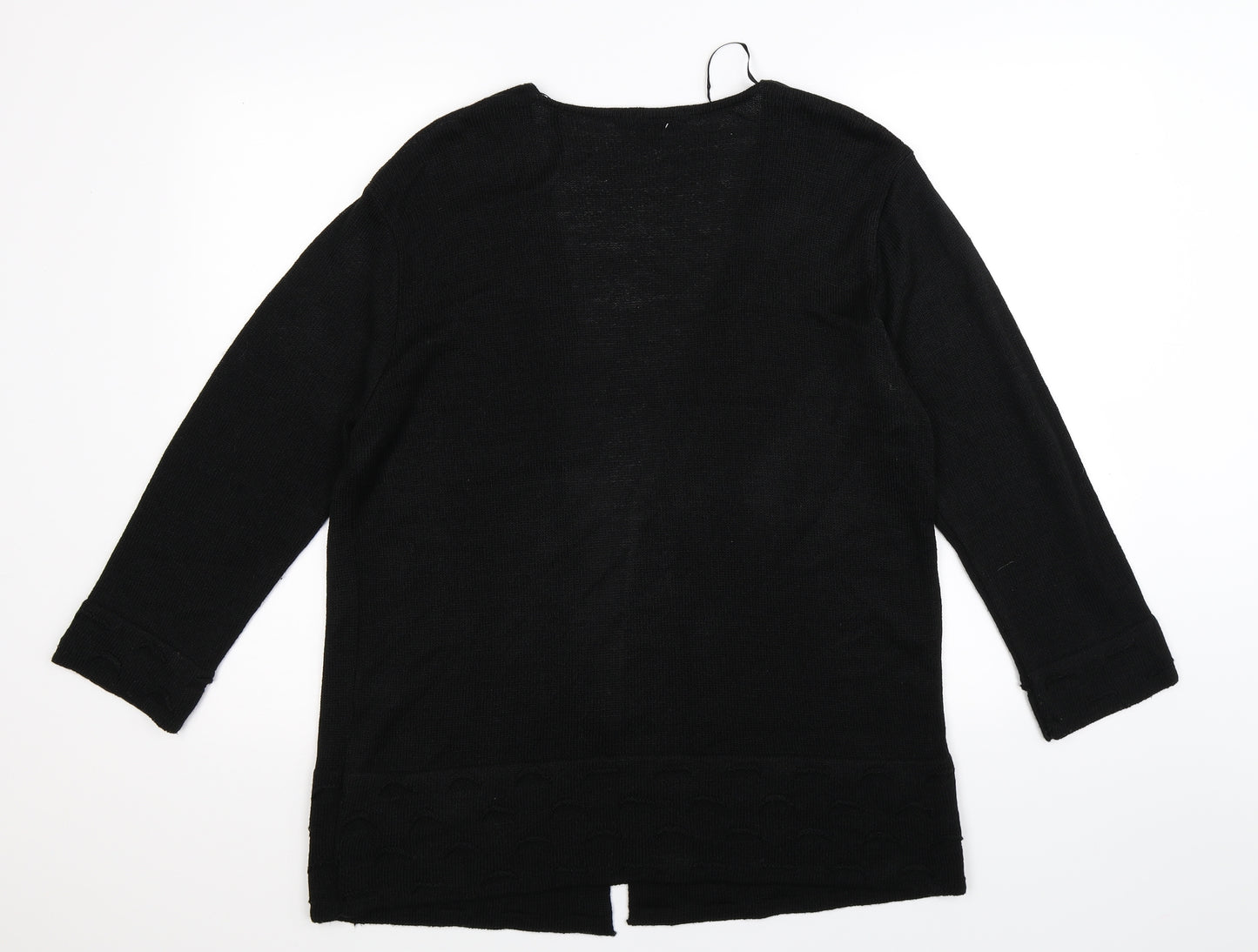 Elite Collection Womens Black  Knit Cardigan Jumper Size XL