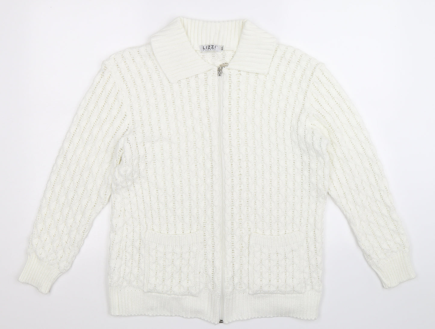 Lizzi Clarke Womens White  Knit Cardigan Jumper Size L