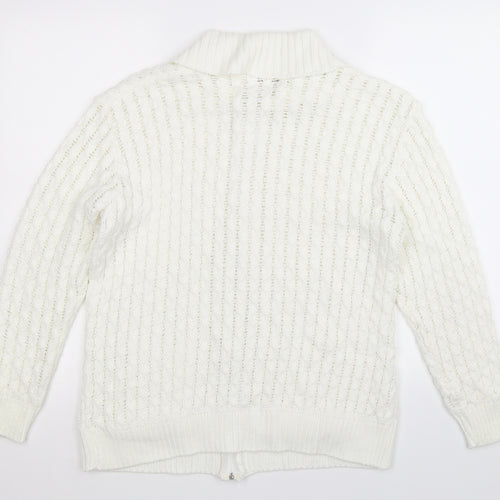 Lizzi Clarke Womens White  Knit Cardigan Jumper Size L