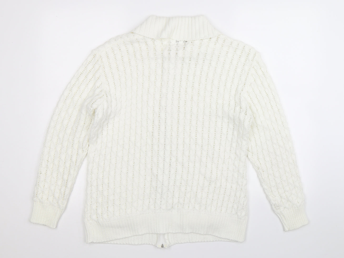Lizzi Clarke Womens White  Knit Cardigan Jumper Size L