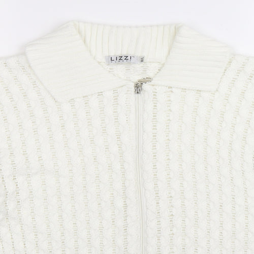 Lizzi Clarke Womens White  Knit Cardigan Jumper Size L