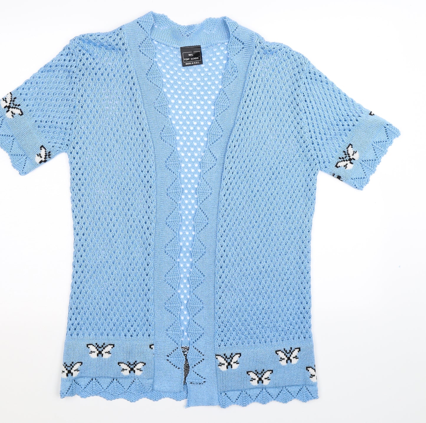 Top Edge Womens Blue  Knit Cardigan Jumper Size L
