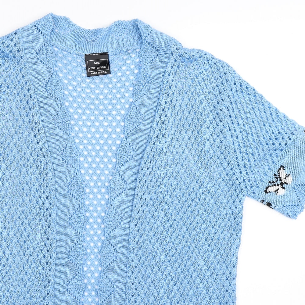 Top Edge Womens Blue  Knit Cardigan Jumper Size L