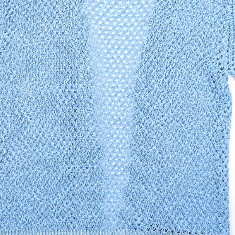 Top Edge Womens Blue  Knit Cardigan Jumper Size L