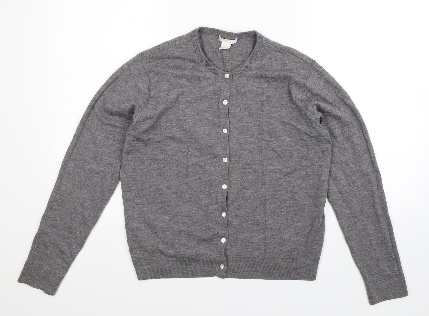 H&M Womens Grey  Knit Cardigan Jumper Size L