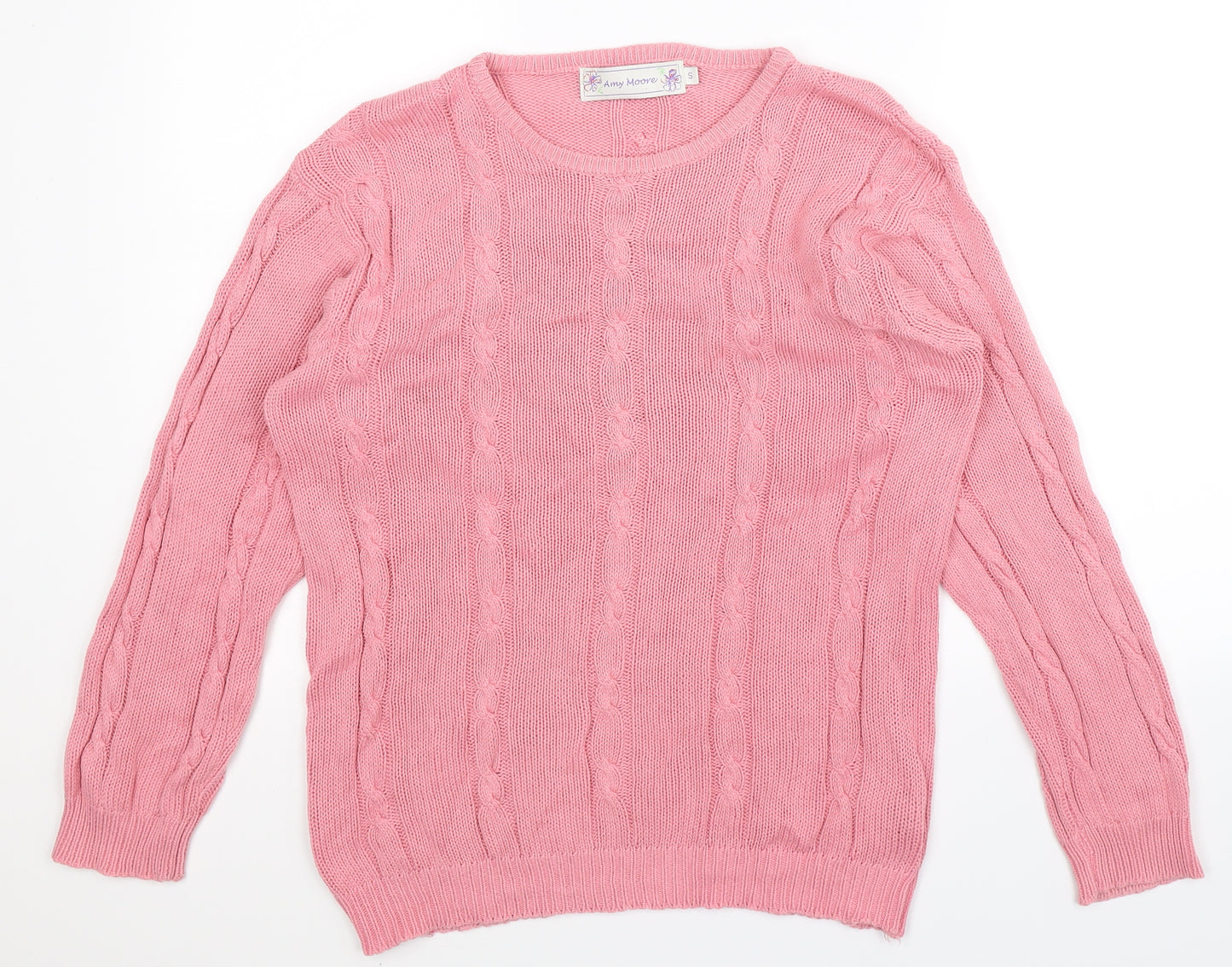Amy Moore Womens Pink  Knit Pullover Jumper Size S