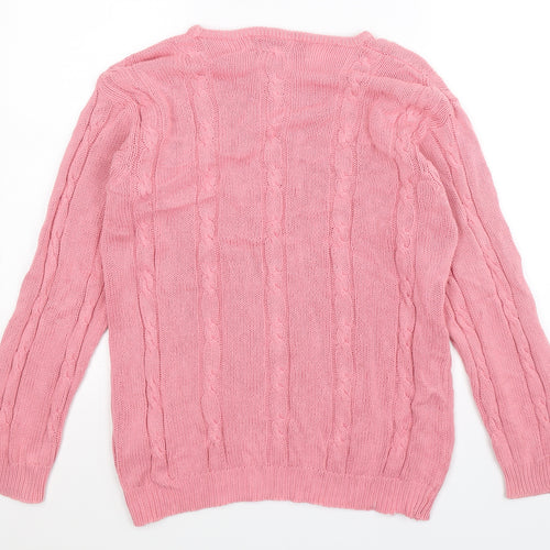 Amy Moore Womens Pink  Knit Pullover Jumper Size S