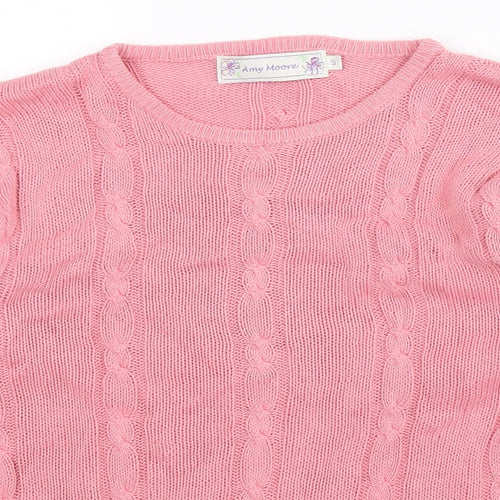 Amy Moore Womens Pink  Knit Pullover Jumper Size S