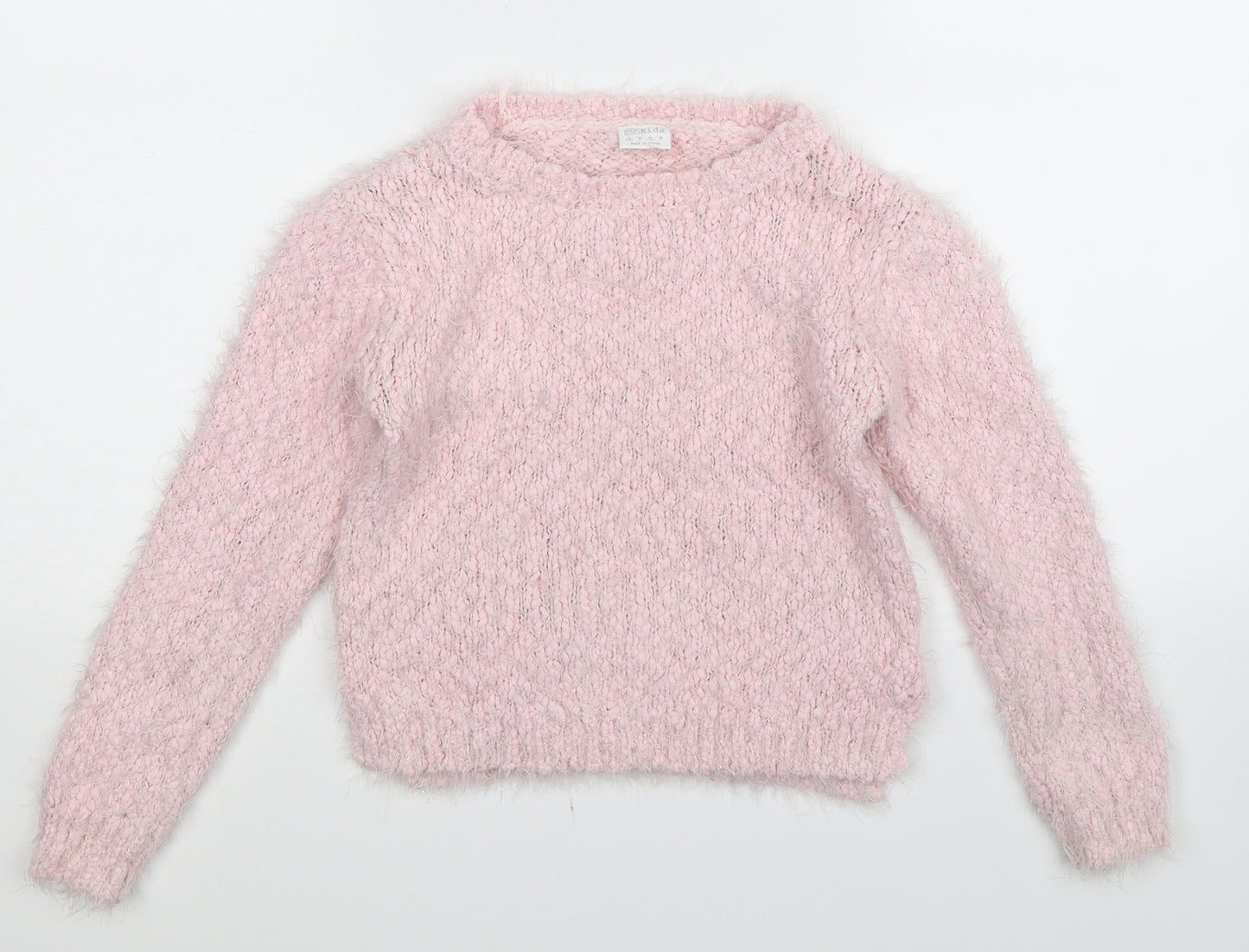 F&F Girls Pink  Knit Pullover Jumper Size 7-8 Years