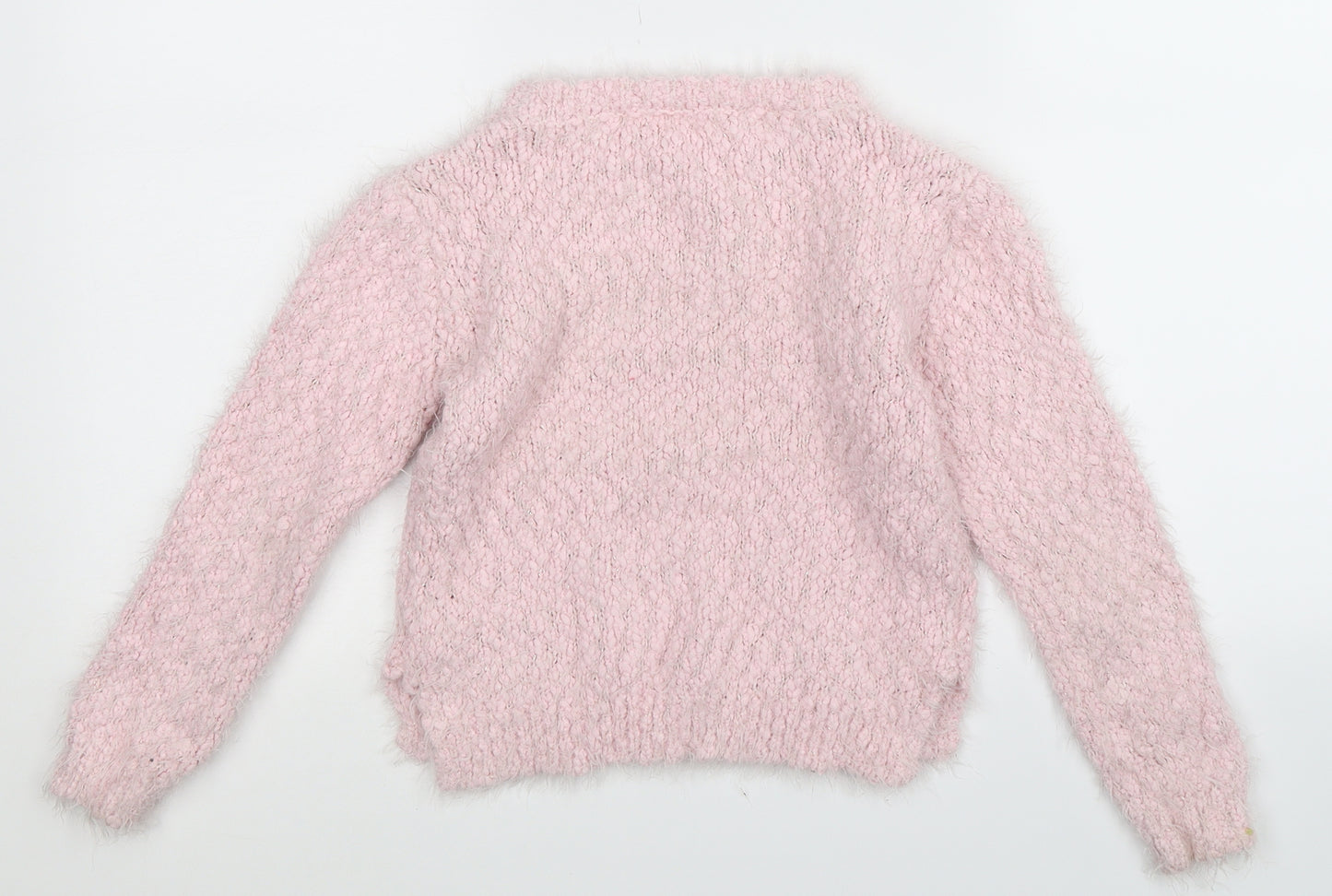 F&F Girls Pink  Knit Pullover Jumper Size 7-8 Years