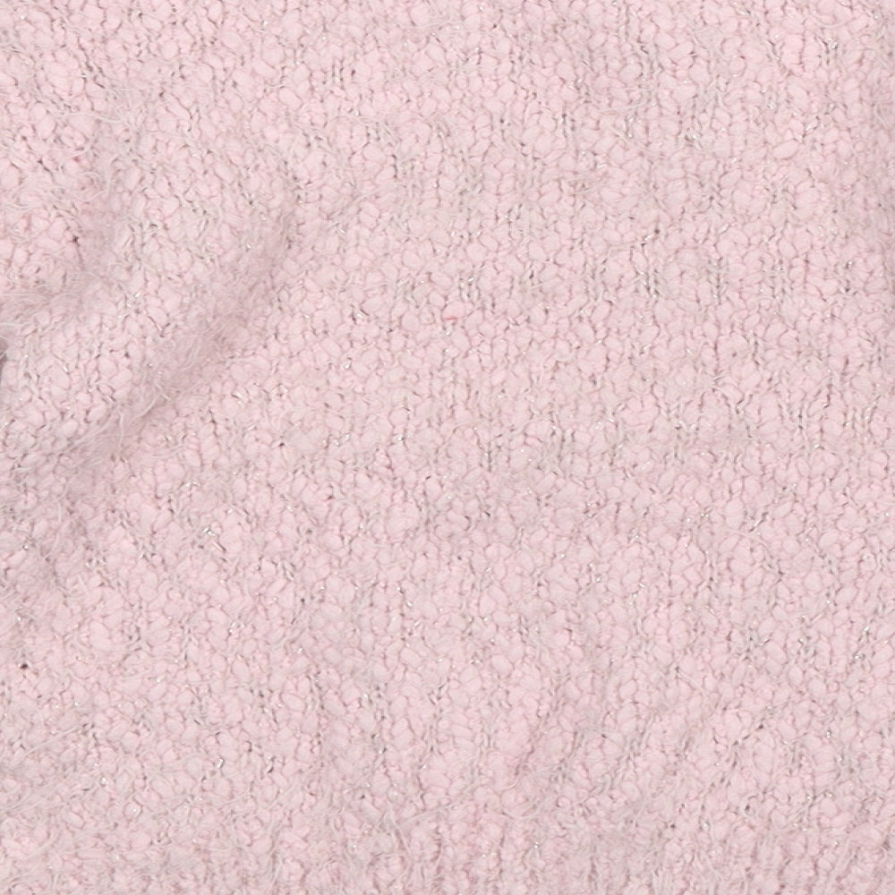 F&F Girls Pink  Knit Pullover Jumper Size 7-8 Years
