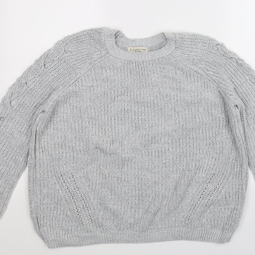 F&F Womens Grey  Knit Pullover Jumper Size 10