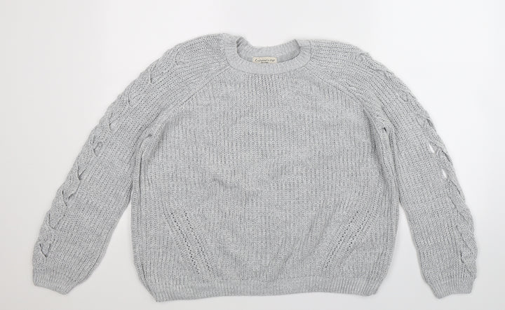F&F Womens Grey  Knit Pullover Jumper Size 10