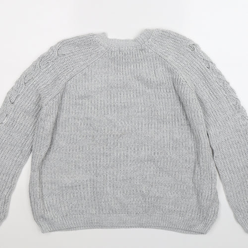 F&F Womens Grey  Knit Pullover Jumper Size 10